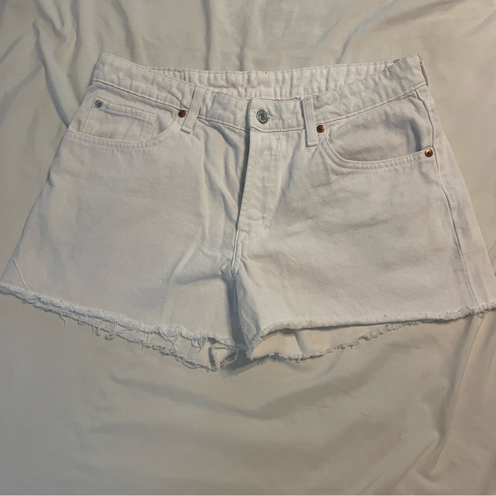 White Jean Shorts